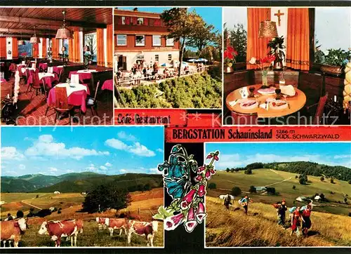 AK / Ansichtskarte Schauinsland Cafe Restaurant Bergstation Schauinsland Gaststube Terrasse Panorama Schauinsland