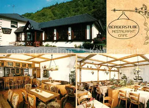 AK / Ansichtskarte Merl_Mosel Restaurant Cafe Buergerstube Bar Gastraum Merl_Mosel