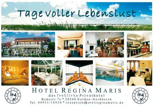 AK / Ansichtskarte Norden_Norddeich_Ostfriesland Hotel Regina Maris Gastraeume Sauna Hallenbad  Norden_Norddeich