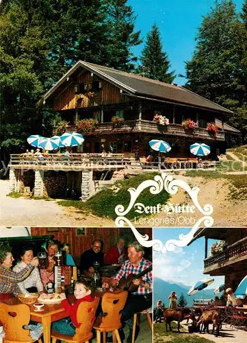AK / Ansichtskarte Lenggries Denk Huette Gaststube Terrasse Lenggries