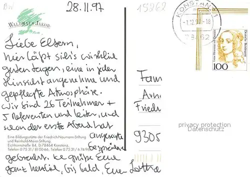 AK / Ansichtskarte Konstanz_Bodensee Waldhaus Jakob Konstanz_Bodensee