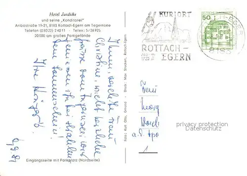 AK / Ansichtskarte Rottach Egern Hotel Jaedicke Rottach Egern