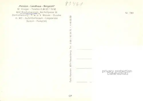 AK / Ansichtskarte Bischofswiesen Pension Landhaus Bergsicht Bischofswiesen