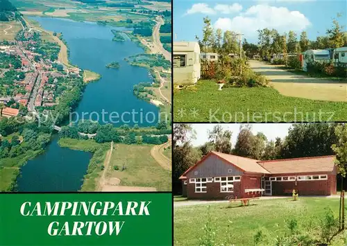 AK / Ansichtskarte Gartow_Elbe Fliegeraufnahme Campingpark Gartow Gartow Elbe