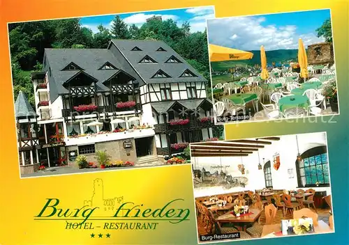 AK / Ansichtskarte Beilstein_Mosel Hotel Burgfrieden Terrasse Burgrestaurant Beilstein_Mosel