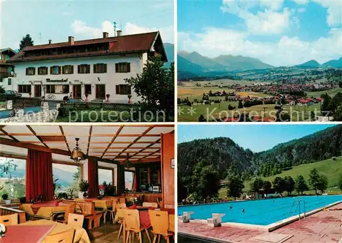 AK / Ansichtskarte Reit_Winkl Hotel Restaurant Theresenhof Gastraum Schwimmbad Panorama Reit_Winkl