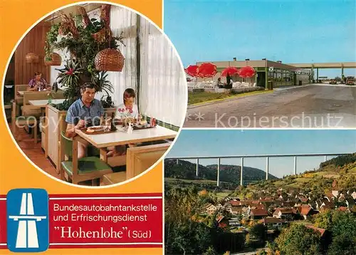 AK / Ansichtskarte Neuenstein_Wuerttemberg BAB Tankstelle Hohenlohe Sued Autobahnbruecke Neuenstein_Wuerttemberg