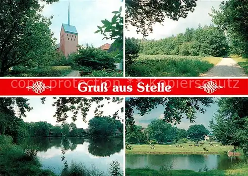 AK / Ansichtskarte Stelle Kirche Park Weiher Stelle