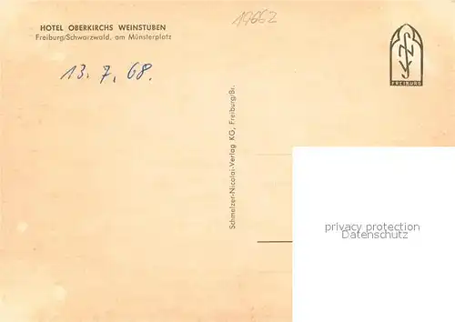 AK / Ansichtskarte Freiburg_Breisgau Oberkirchs Weinstuben Freiburg Breisgau