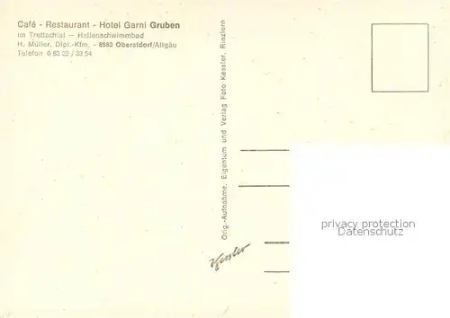 AK / Ansichtskarte Oberstdorf Cafe Gruben Hallenbad Gaststube Terrasse Oberstdorf