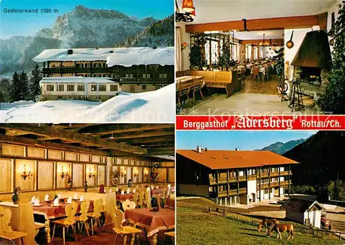 AK / Ansichtskarte Rottau_Chiemgau Berggasthof Adersberg Gedererwand Gastraeume Rottau Chiemgau
