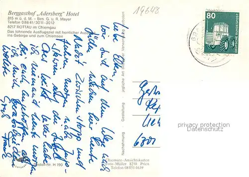 AK / Ansichtskarte Rottau_Chiemgau Berggasthof Adersberg Gedererwand Gastraeume Rottau Chiemgau