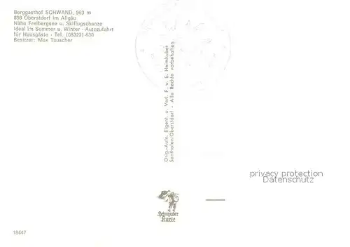 AK / Ansichtskarte Oberstdorf Berggasthof Schwand Oberstdorf