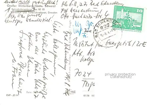 AK / Ansichtskarte Grosser_Winterberg Betriebsferienheim des VEB Verkehrs  und Tiefbaukombinat Dresden Terrasse Grosser Winterberg