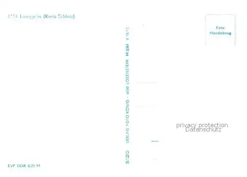 AK / Ansichtskarte Langgruen Panorama Teilansichten Motiv mit Kirche Freibad Handabzug Langgruen