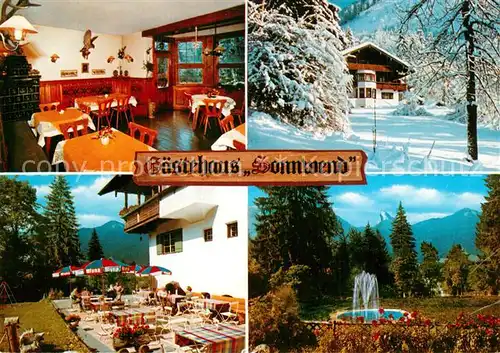 AK / Ansichtskarte Kreuth_Tegernsee Gaestehaus Sonnwend Terrasse Alpenblick Winterlandschaft Kreuth Tegernsee