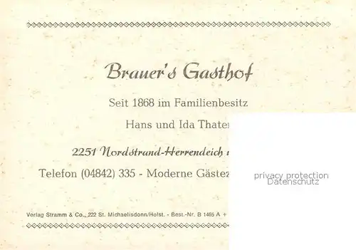 AK / Ansichtskarte Herrendeich Brauer s Gasthof Restaurant Herrendeich