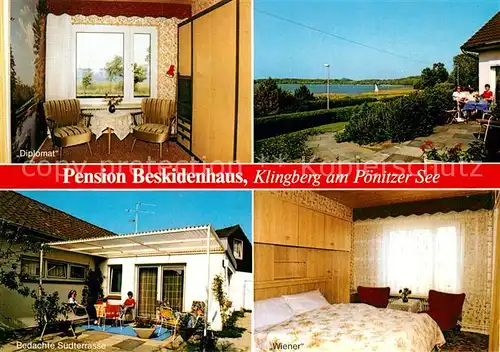 AK / Ansichtskarte Klingberg Pension Beskidenhaus Terrasse Poenitzer See Klingberg