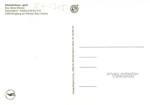 AK / Ansichtskarte Klingberg Pension Beskidenhaus Terrasse Poenitzer See Klingberg