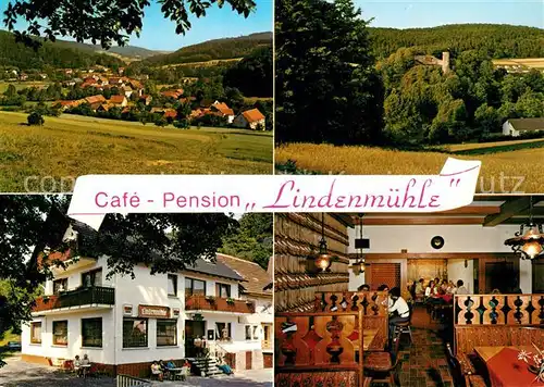 AK / Ansichtskarte Wallenstein Cafe Pension Lindenmuehle Landschaftspanorama Wallenstein