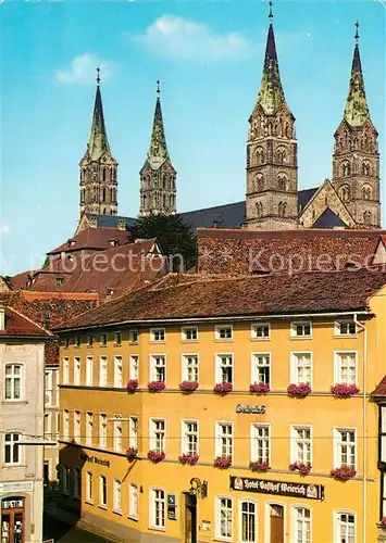 AK / Ansichtskarte Bamberg Hotel Gasthof Weierich Kirchtuerme Bamberg