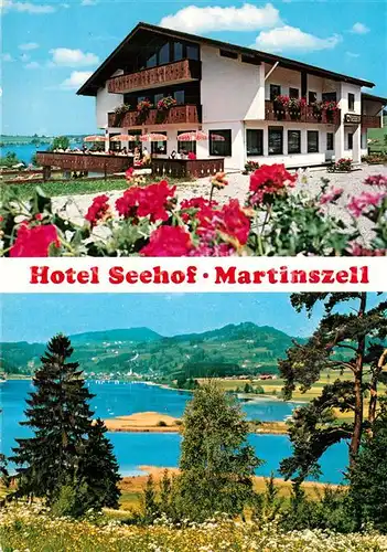 AK / Ansichtskarte Martinszell_Allgaeu Hotel Restaurant Seehof Panorama Niedersonthofner See Martinszell Allgaeu