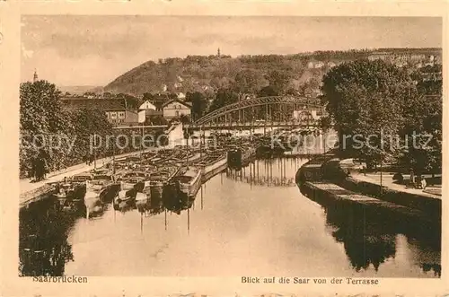 AK / Ansichtskarte Saarbruecken Saar Panorama Hafen Bruecke Saarbruecken