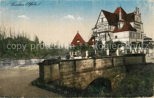 AK / Ansichtskarte Landau_Pfalz Schloss Bruecke Landau Pfalz