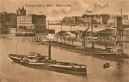 AK / Ansichtskarte Ludwigshafen_Rhein Winterhafen Ludwigshafen Rhein