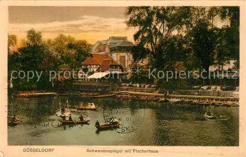 AK / Ansichtskarte Duesseldorf Schwanenspiegel Fischerhaus Duesseldorf