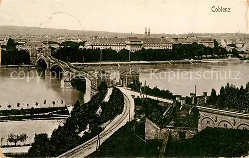 AK / Ansichtskarte Koblenz_Rhein Bruecke Panorama Koblenz_Rhein