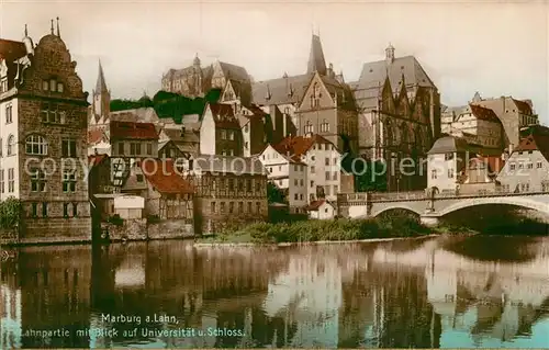 AK / Ansichtskarte Marburg_Lahn Schloss Universitaet Bruecke Marburg_Lahn