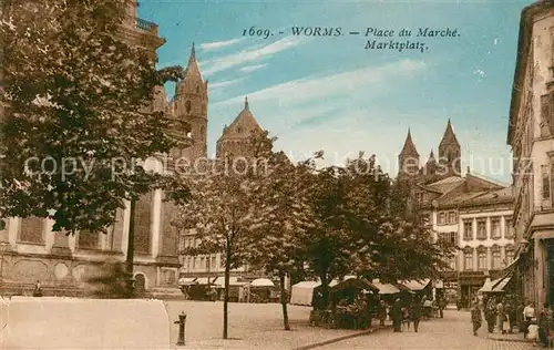 AK / Ansichtskarte Worms_Rhein Marktplatz Worms Rhein