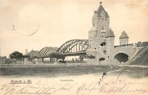 AK / Ansichtskarte Biebrich_Wiesbaden Kaiserbruecke Biebrich_Wiesbaden