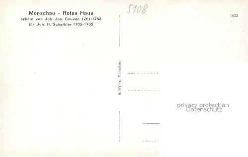 AK / Ansichtskarte Monschau Rotes Haus  Monschau