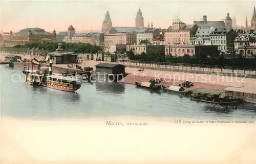 AK / Ansichtskarte Mainz_Rhein Rheinquai Mainz Rhein