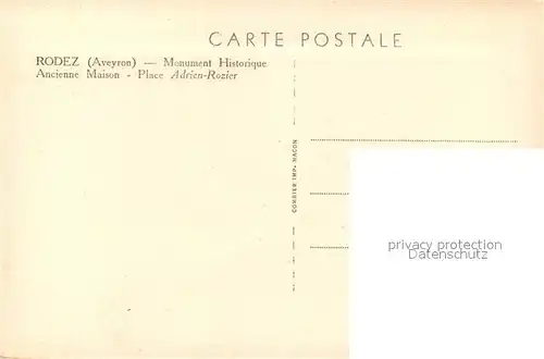 AK / Ansichtskarte Rodez Monument Histoorique Place Adrien Rozier Maison  Rodez