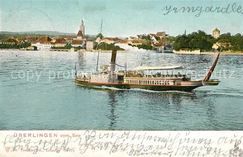 AK / Ansichtskarte ueberlingen_Bodensee Panorama Dampfer ueberlingen Bodensee