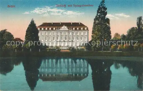 AK / Ansichtskarte Bruehl_Baden Schloss Spiegelweiher Bruehl_Baden