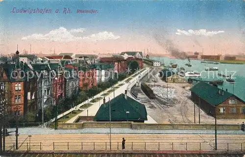 AK / Ansichtskarte Ludwigshafen_Rhein Rheinufer Ludwigshafen Rhein