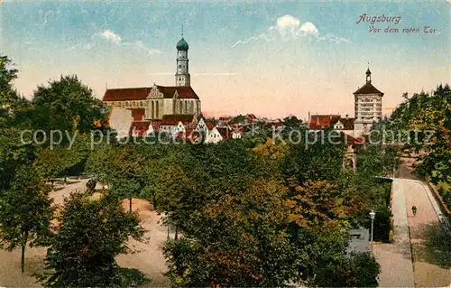 AK / Ansichtskarte Augsburg Vor dem roten Tor Kirche Augsburg