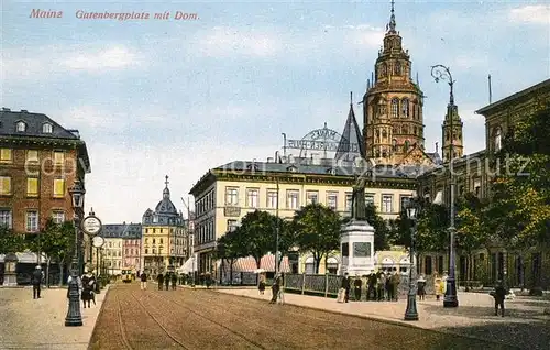 AK / Ansichtskarte Mainz_Rhein Dom Gutenbergplatz Mainz Rhein