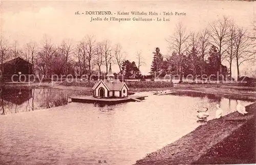 AK / Ansichtskarte Dortmund Kaiser Wilhelm Hain Teich Dortmund