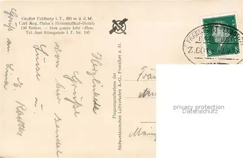 AK / Ansichtskarte Grosser_Feldberg_Taunus Fliegeraufnahme  Grosser_Feldberg_Taunus