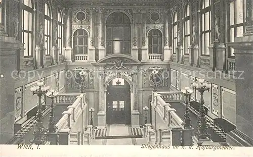 AK / Ansichtskarte Wien Stiegenhaus im kk Hofburgtheater Wien