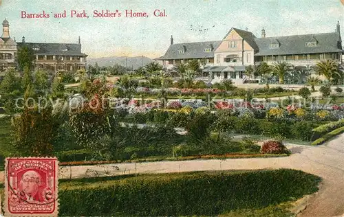 AK / Ansichtskarte Los_Angeles_California Barracks and Park Soldiers Home 