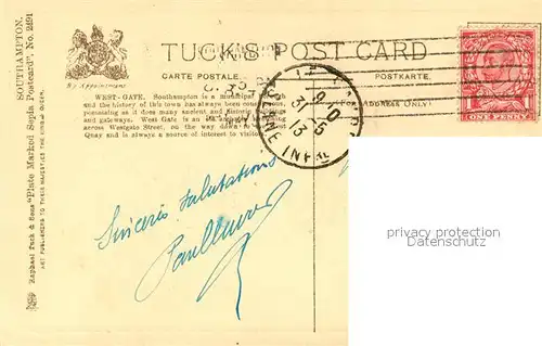 AK / Ansichtskarte Southampton West Gate Southampton