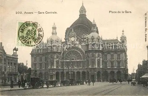 AK / Ansichtskarte Anvers_Antwerpen Gare Centrale Place de Gare Anvers Antwerpen