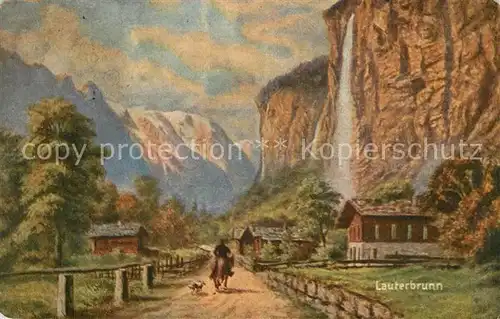 AK / Ansichtskarte Lauterbrunnen_BE Lauterbrunnen Wasserfall Lauterbrunnen BE