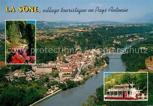 AK / Ansichtskarte La_Sone_Isere son Bateau a Roue son jardin Aquarium des Fontaines Petrifiantes La_Sone_Isere
